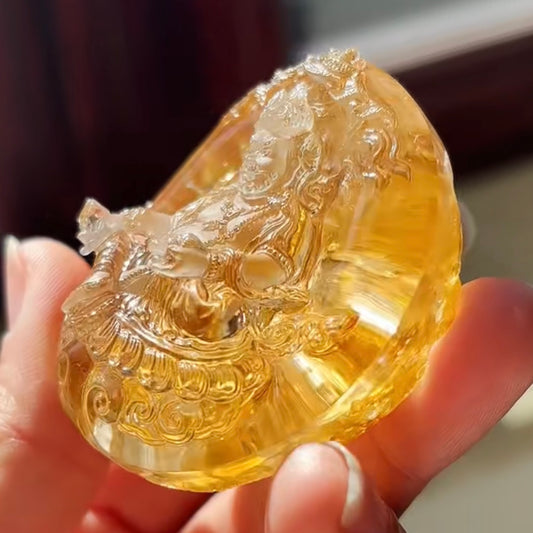 Yellow Jambhala Crystal Pendant
