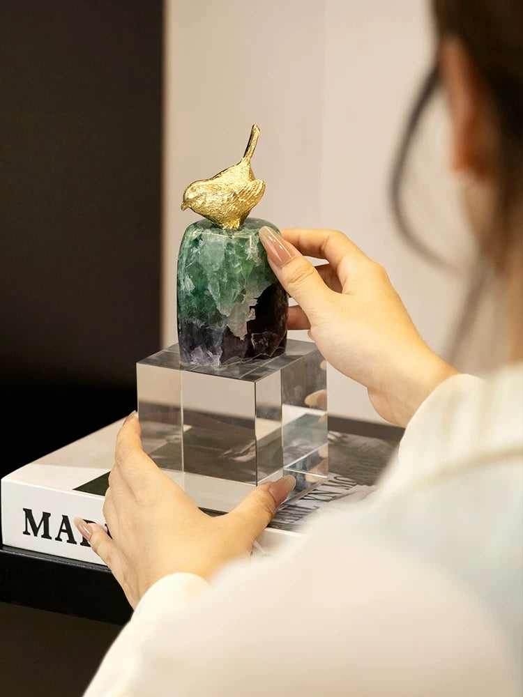 Detailed view of the pure K9 crystal glass base, adding an elegant and sleek finish to the artisan ornament.