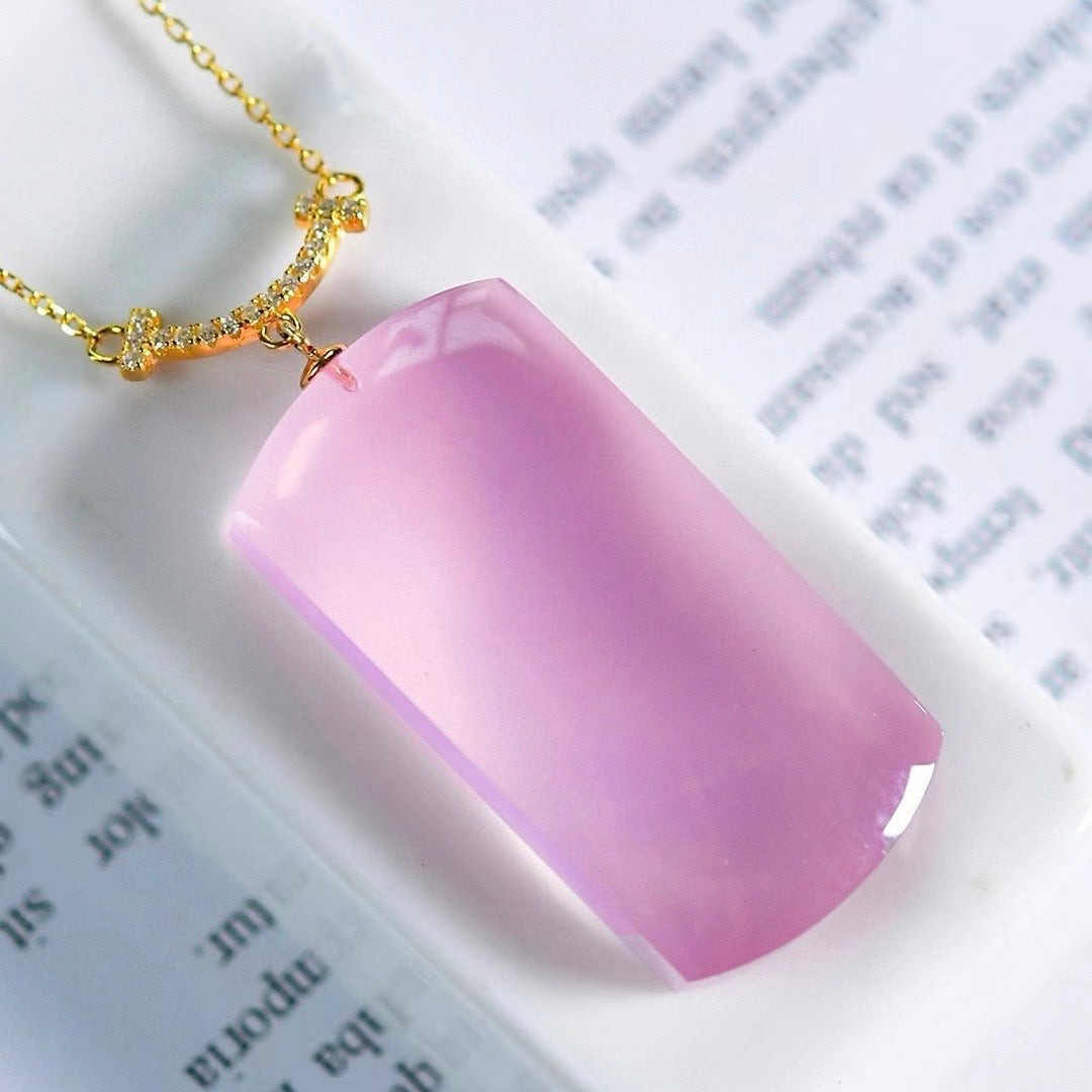 Natural Mozambique Starlight 🌟 Rose Quartz "Wushi Pai" Pendan