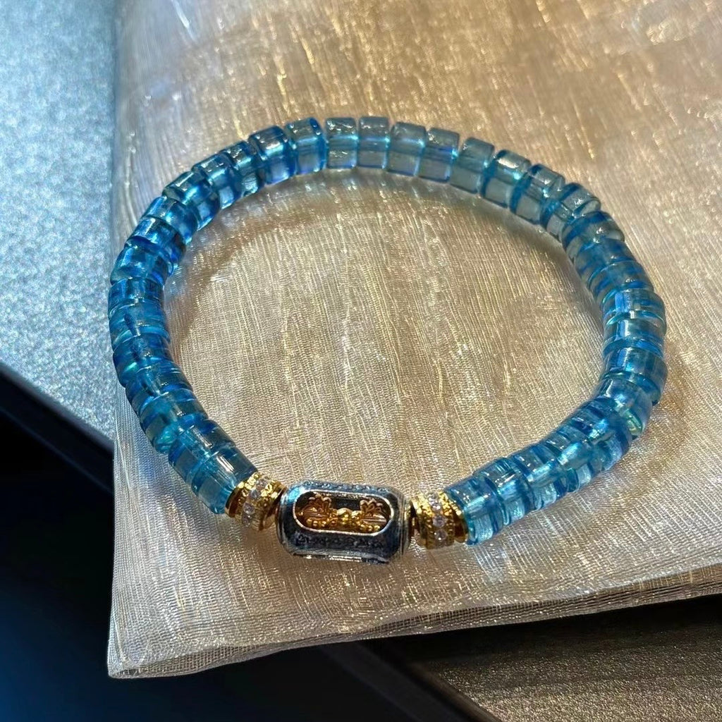 Natural Aquamarine Straight-Cut Tablet Beads