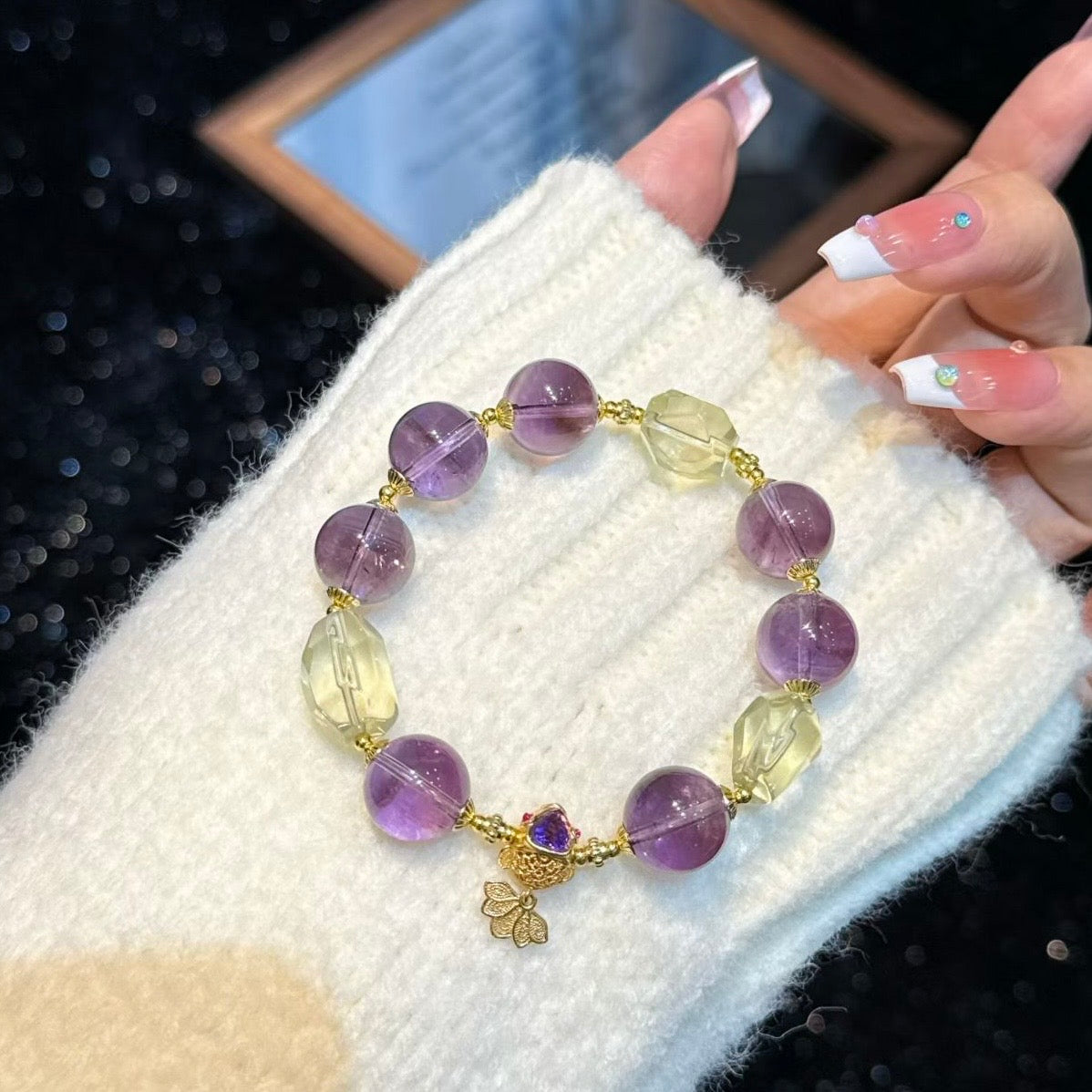 Amethyst & Citrine Arowana · Purple Qi Descends East