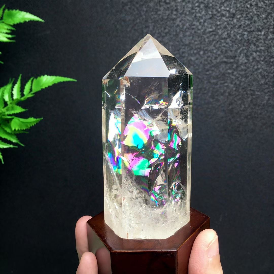Premium Natural White Crystal Point Perfect Shape Feng Shui Healing Crystal Display Piece
