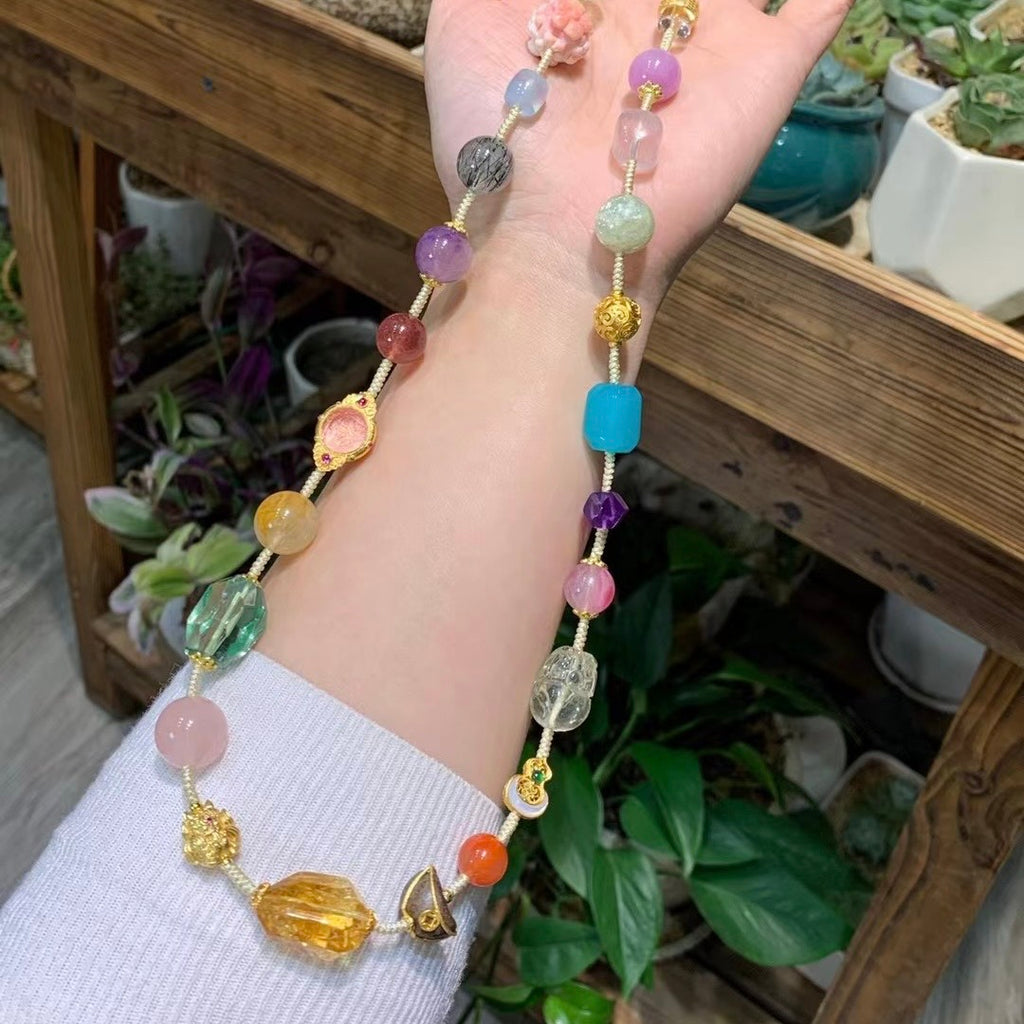 Premium Wealth-Attracting Rainbow Multi-Gem Necklace-Bonus Fortune-Transforming Healing Necklace for Women