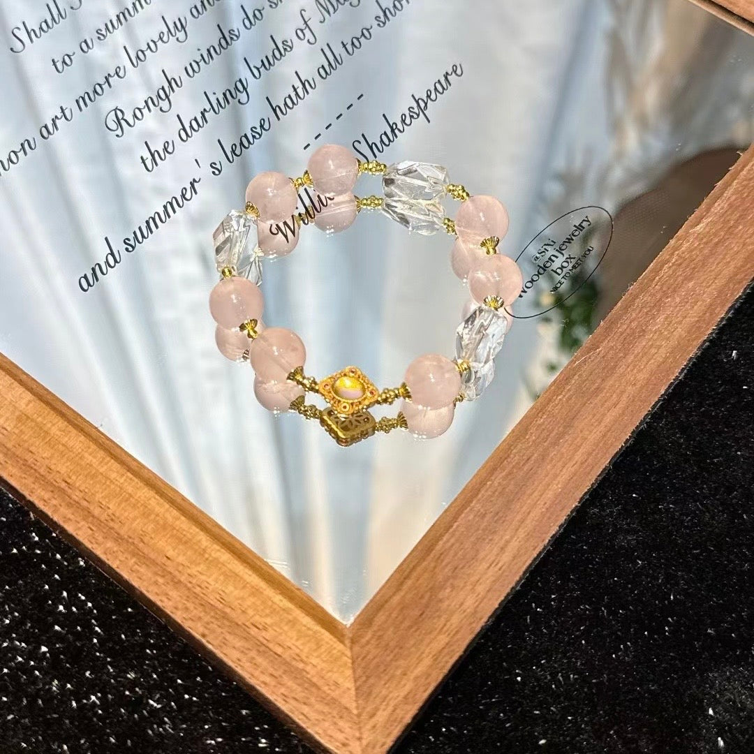 Deep SEO Optimization: "Soft Glow Sweet Realm · Love & Clarity" ❤️ Rose Quartz Bracelet