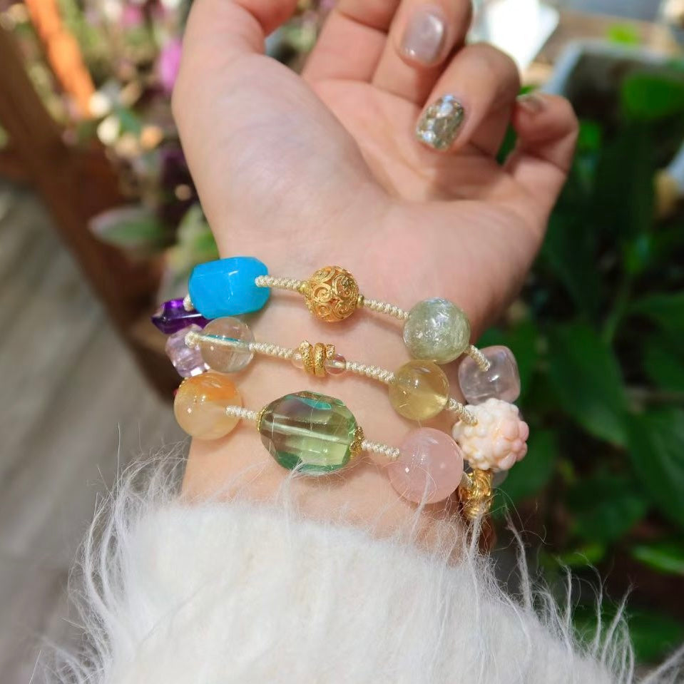 Premium Wealth-Attracting Rainbow Multi-Gem Necklace-Bonus Fortune-Transforming Healing Necklace for Women