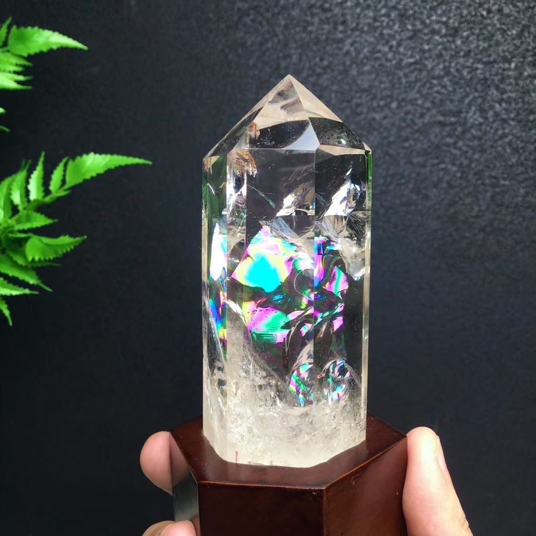Premium Natural White Crystal Point Perfect Shape Feng Shui Healing Crystal Display Piece