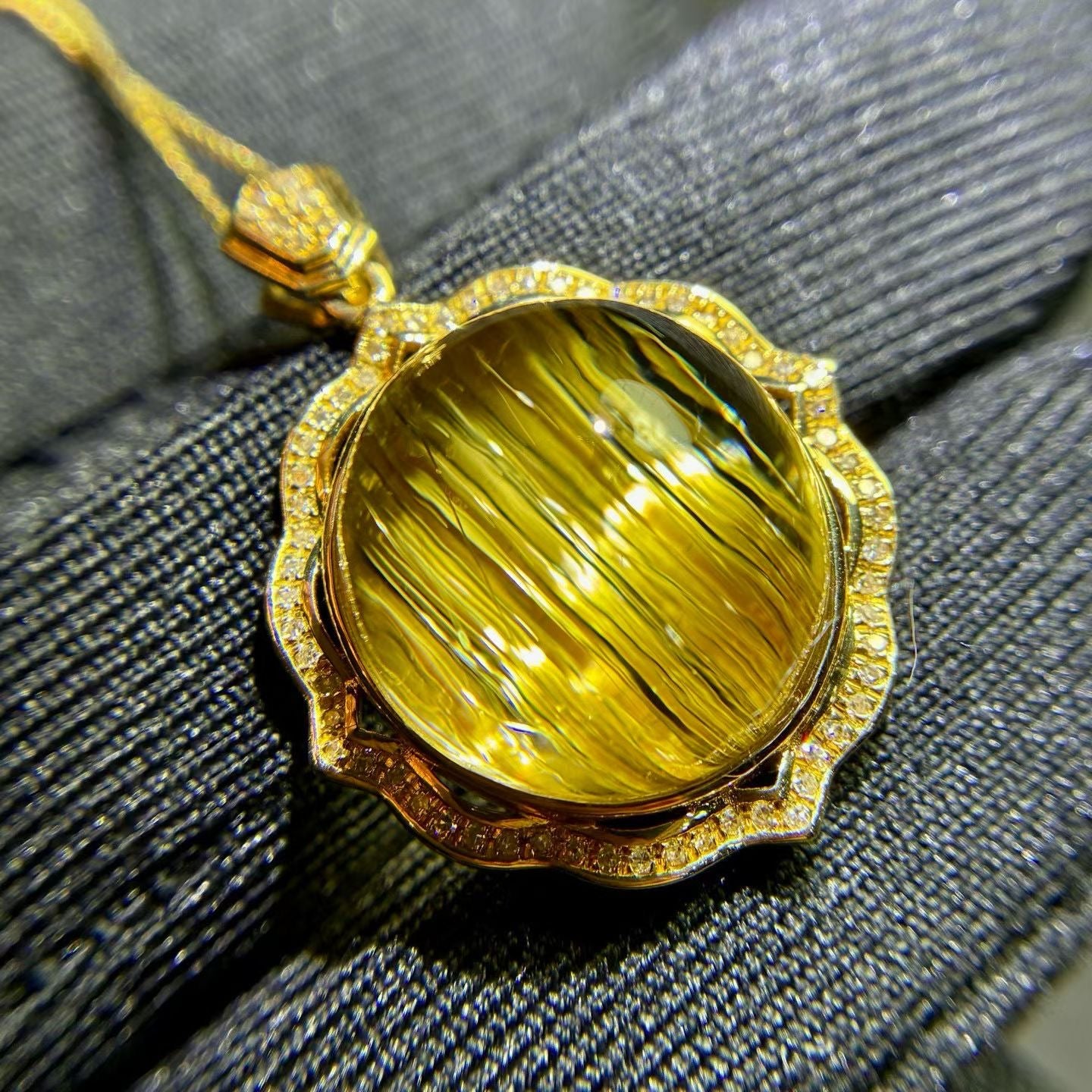 18K Gold · Premium Titanium Crystal Pendant