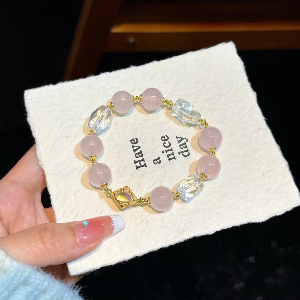 Deep SEO Optimization: "Soft Glow Sweet Realm · Love & Clarity" ❤️ Rose Quartz Bracelet