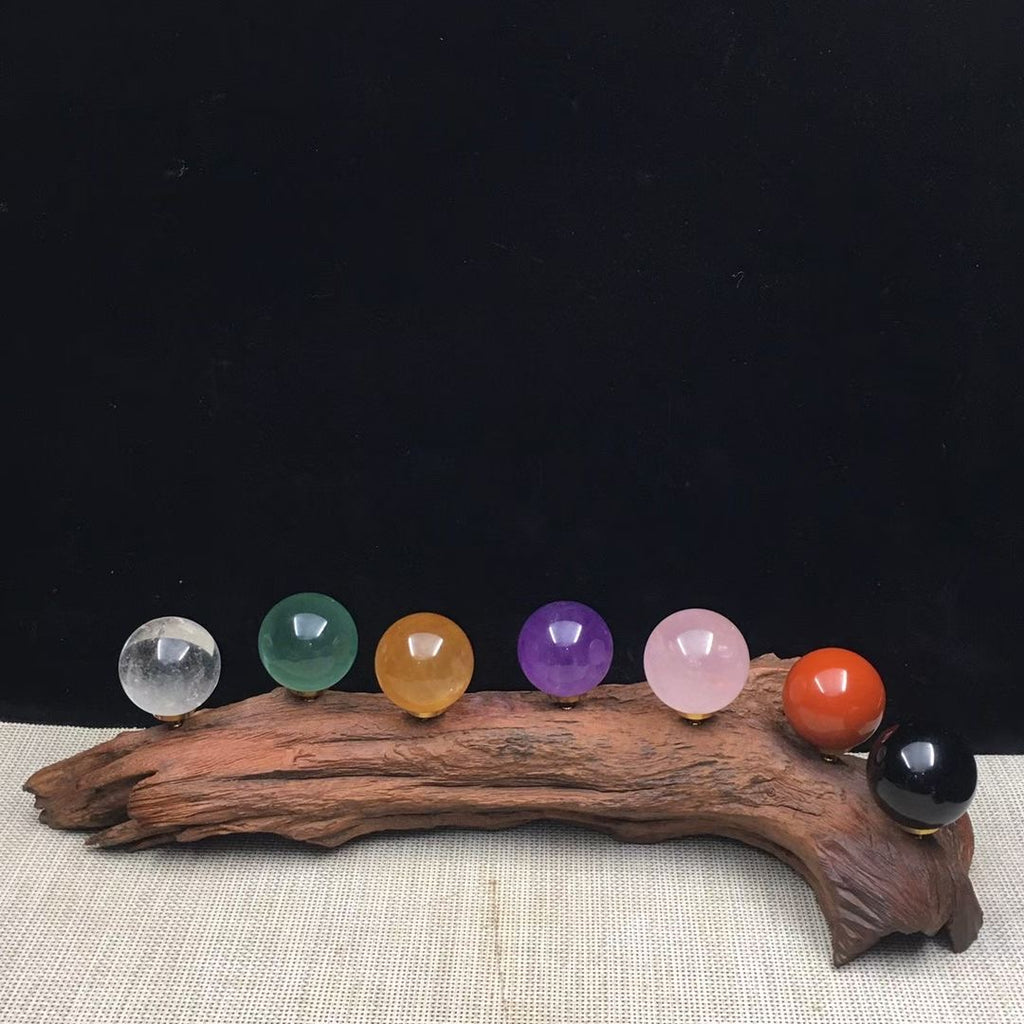 Natural Crystal Root Carving Seven-Star Array