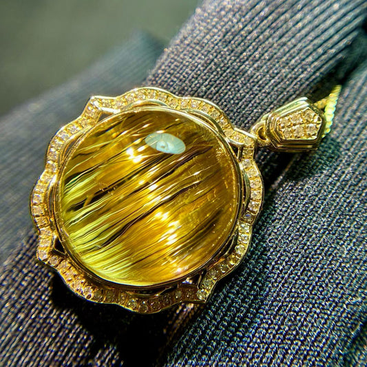 18K Gold · Premium Titanium Crystal Pendant