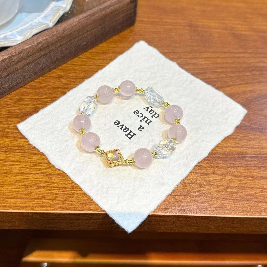 Deep SEO Optimization: "Soft Glow Sweet Realm · Love & Clarity" ❤️ Rose Quartz Bracelet