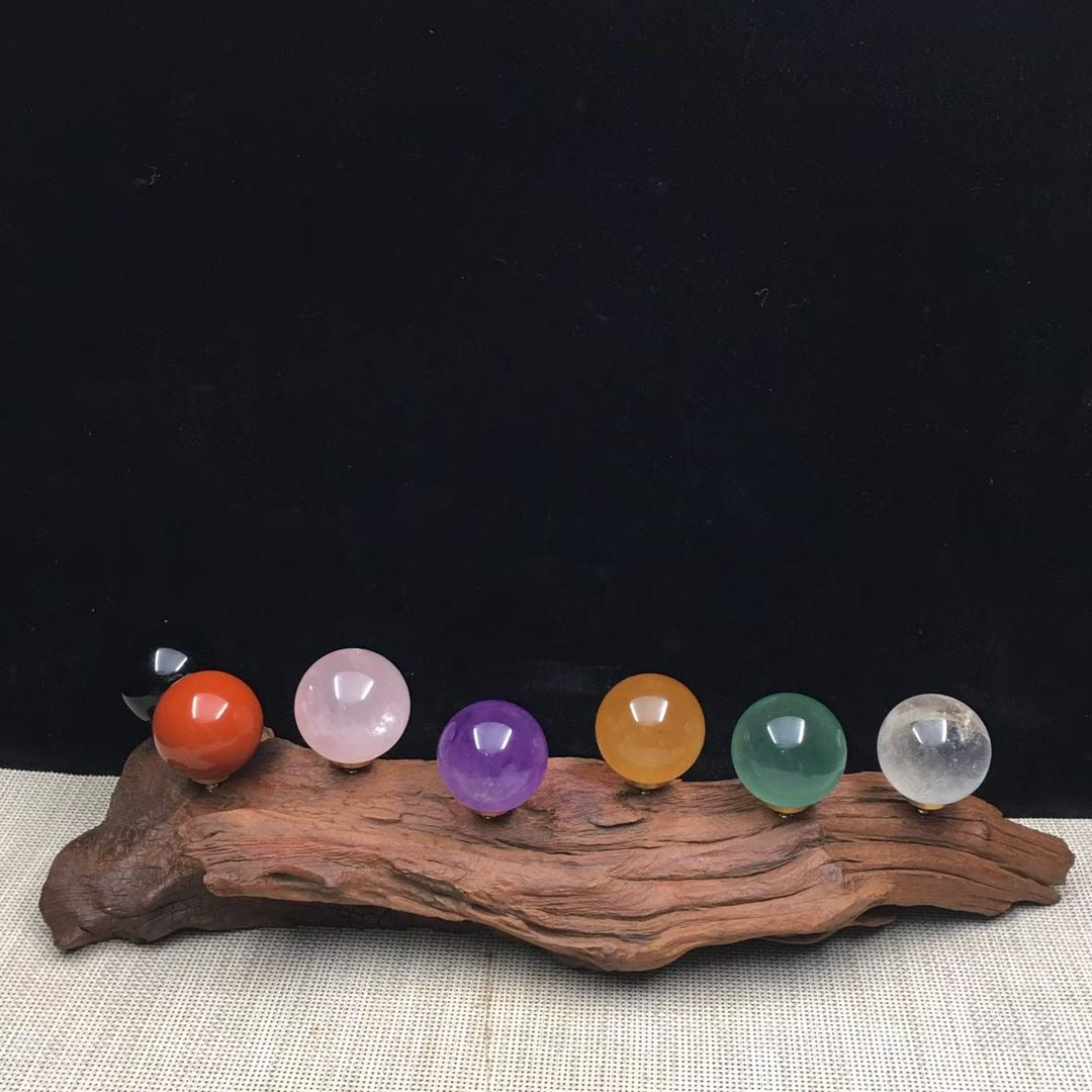 Natural Crystal Root Carving Seven-Star Array