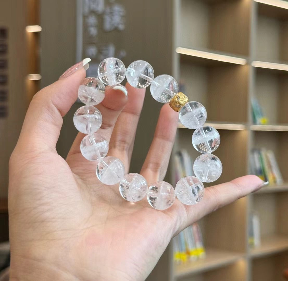 AAA Grade Layered White Phantom Crystal Jewelry - 925 Silver Gold-Plated Reiki Spiritual Healing Accessory