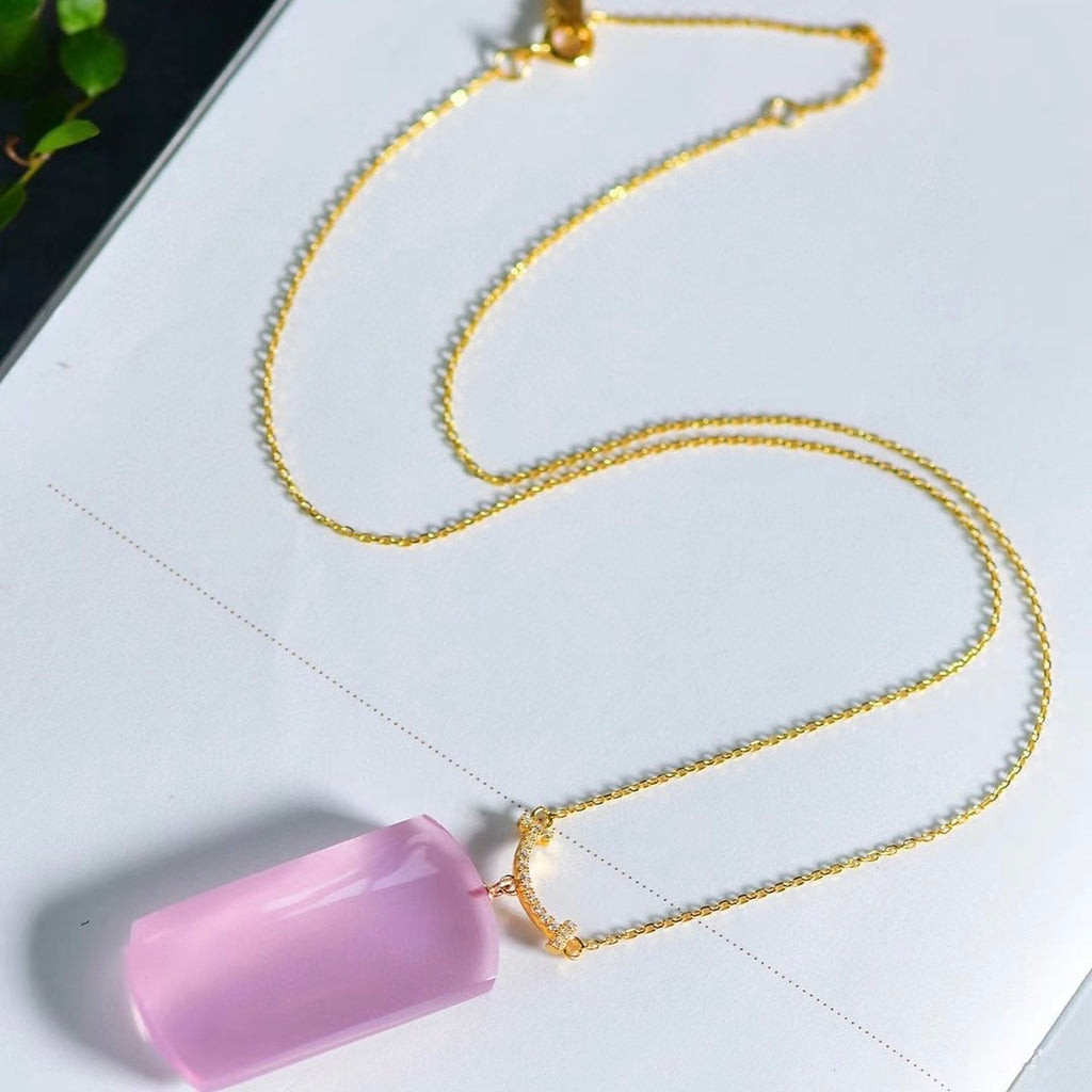 Natural Mozambique Starlight 🌟 Rose Quartz "Wushi Pai" Pendan