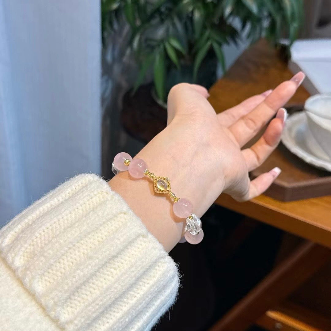 Deep SEO Optimization: "Soft Glow Sweet Realm · Love & Clarity" ❤️ Rose Quartz Bracelet