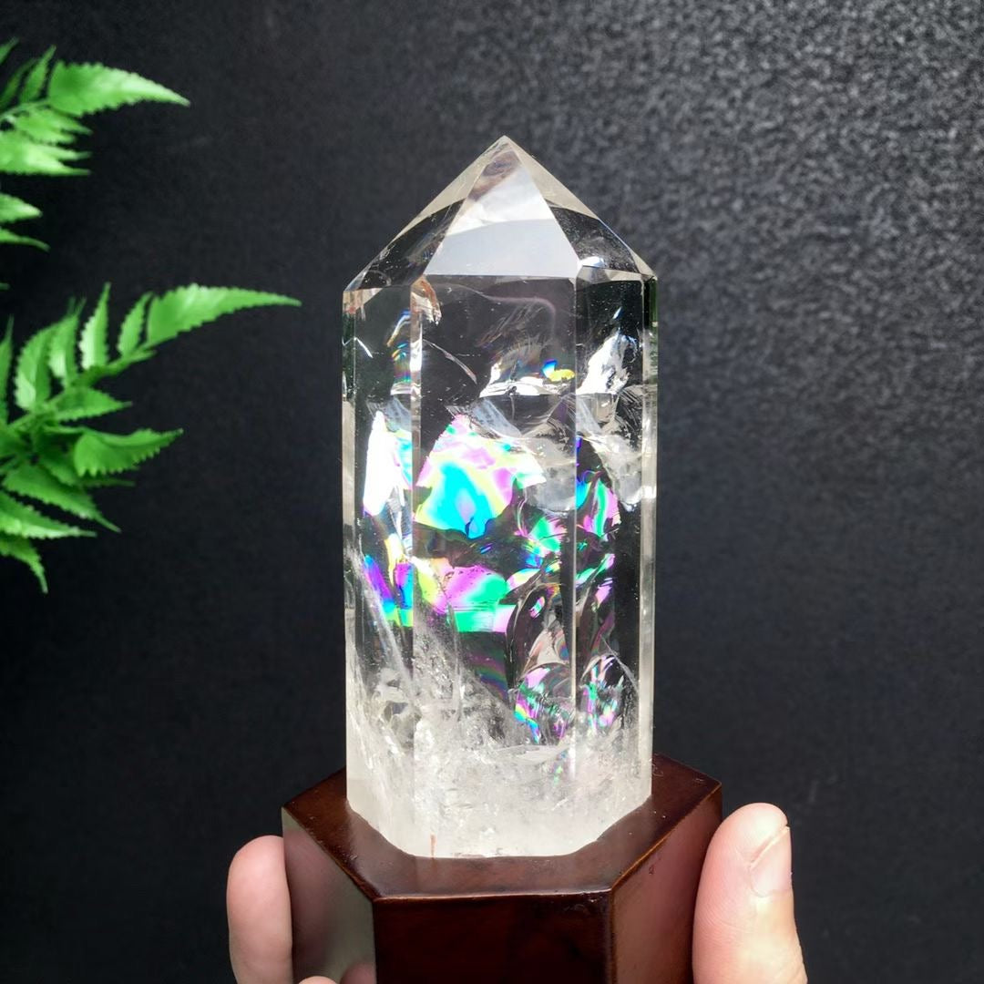 Premium Natural White Crystal Point Perfect Shape Feng Shui Healing Crystal Display Piece