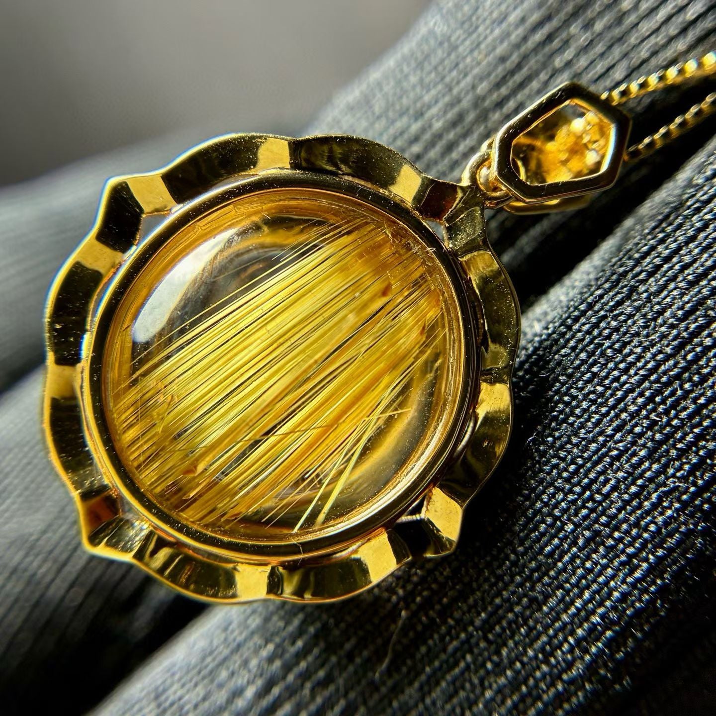 18K Gold · Premium Titanium Crystal Pendant