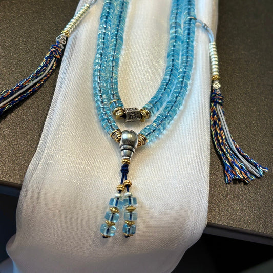 Aquamarine Buddhist Prayer Beads
