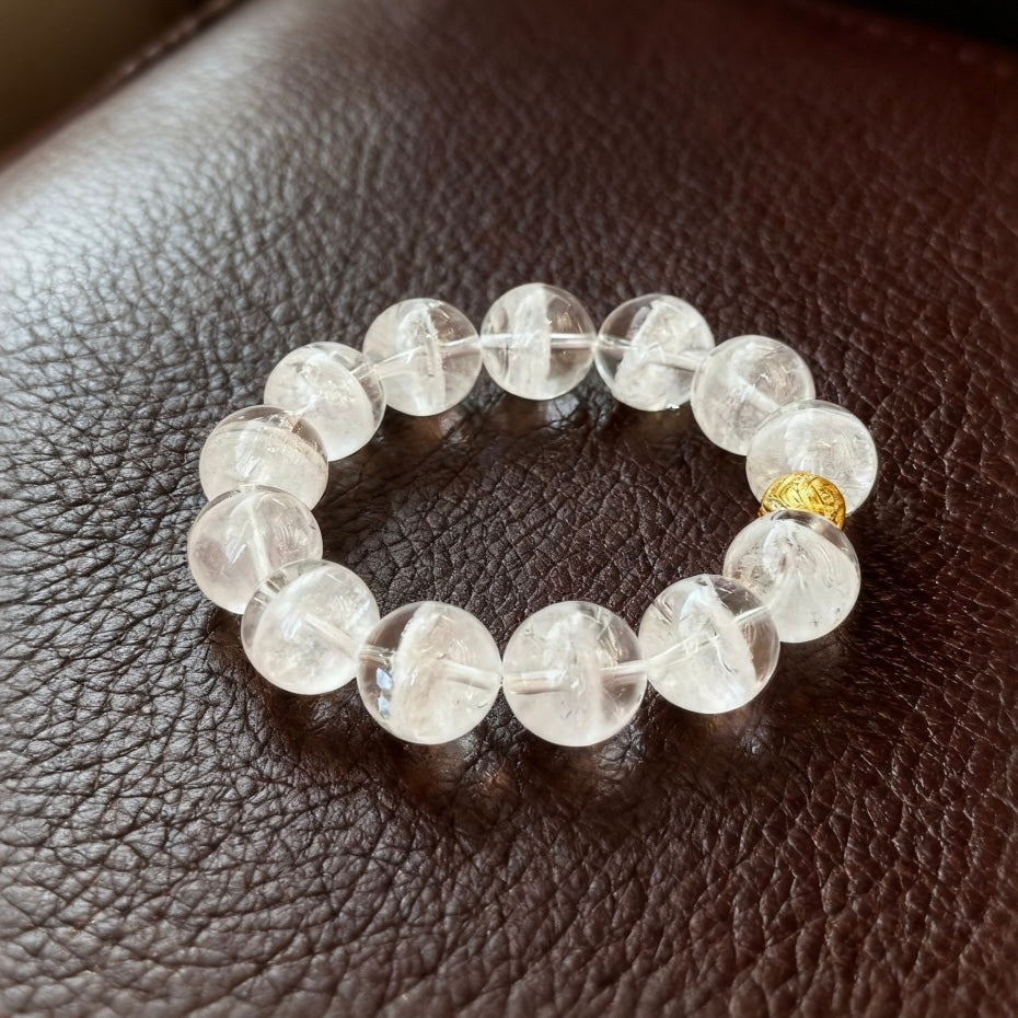 AAA Grade Layered White Phantom Crystal Jewelry - 925 Silver Gold-Plated Reiki Spiritual Healing Accessory