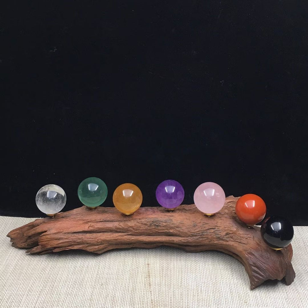 Natural Crystal Root Carving Seven-Star Array