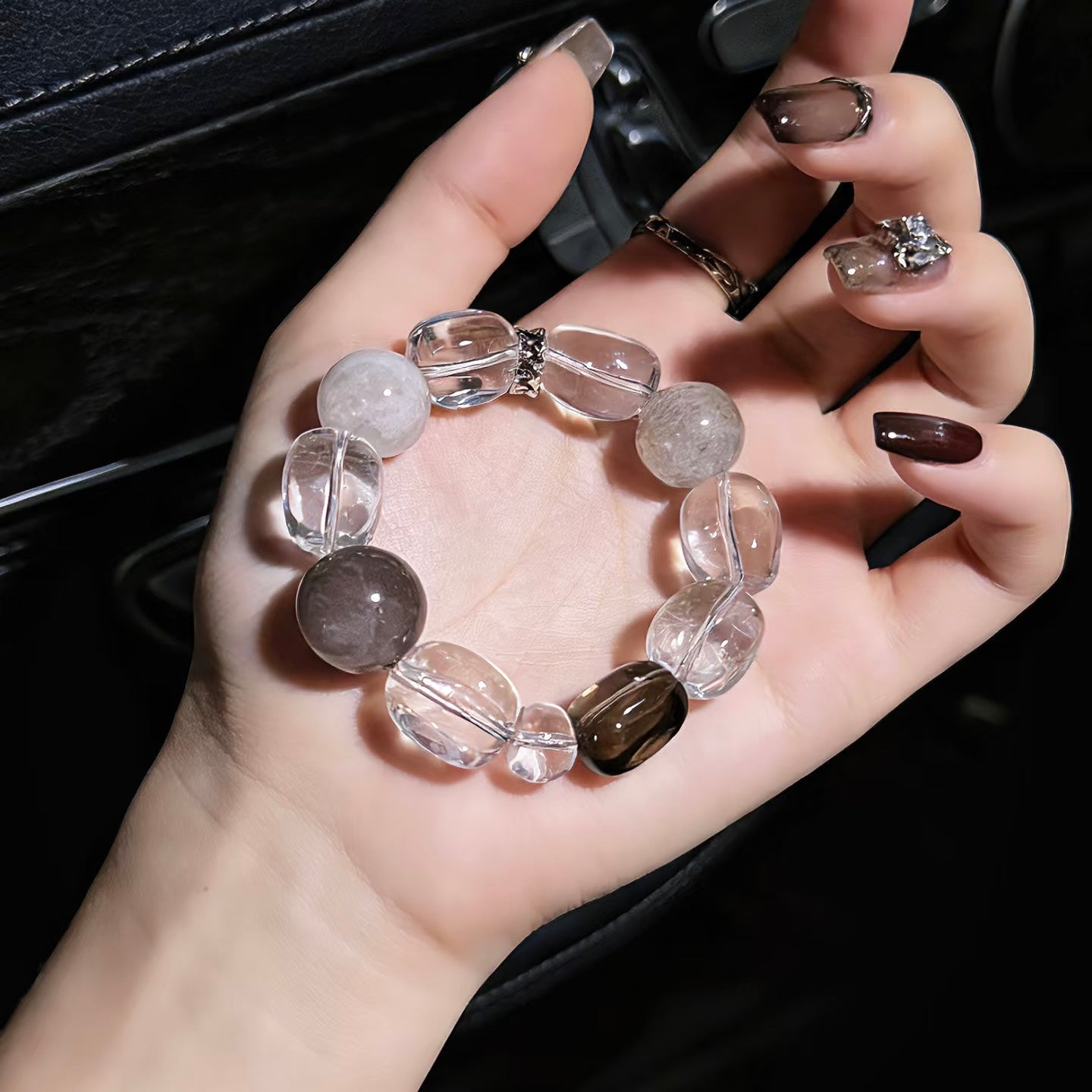 Premium Rare Original Designer Crystal Beaded Bracelet, Luxury Spiritual Wellness Women Accessory
