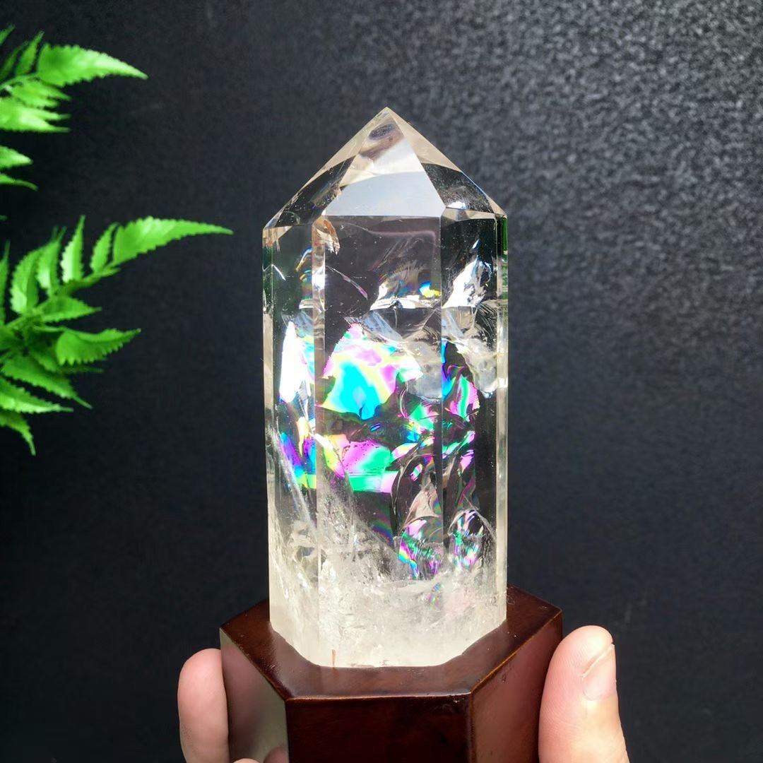 Premium Natural White Crystal Point Perfect Shape Feng Shui Healing Crystal Display Piece
