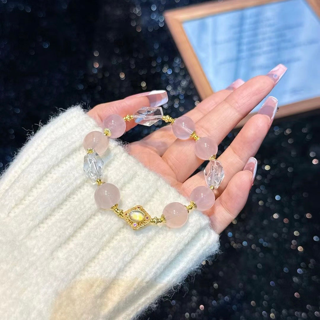 Deep SEO Optimization: "Soft Glow Sweet Realm · Love & Clarity" ❤️ Rose Quartz Bracelet