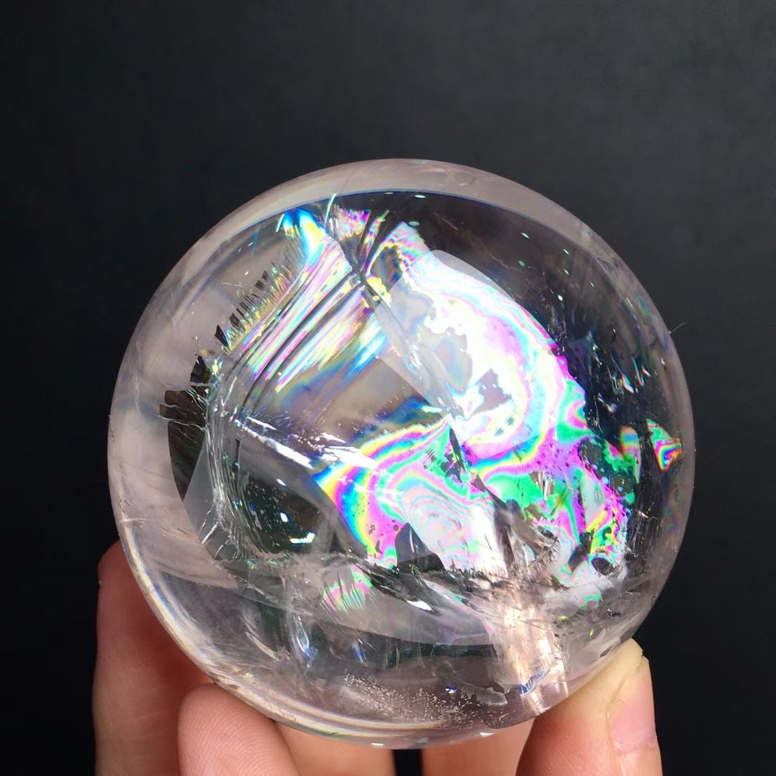 Natural White Crystal Explosive Color Sphere