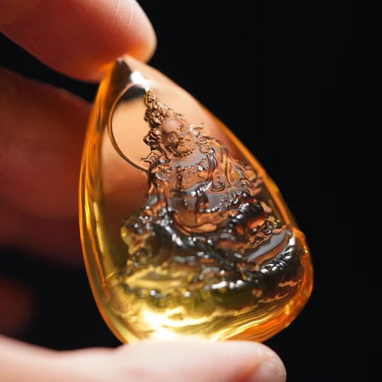Citrine Yellow Jambhala Pendant