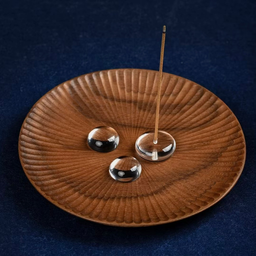 Natural White Crystal Dewdrop Incense Holder - Handmade Zen Meditation Accessory