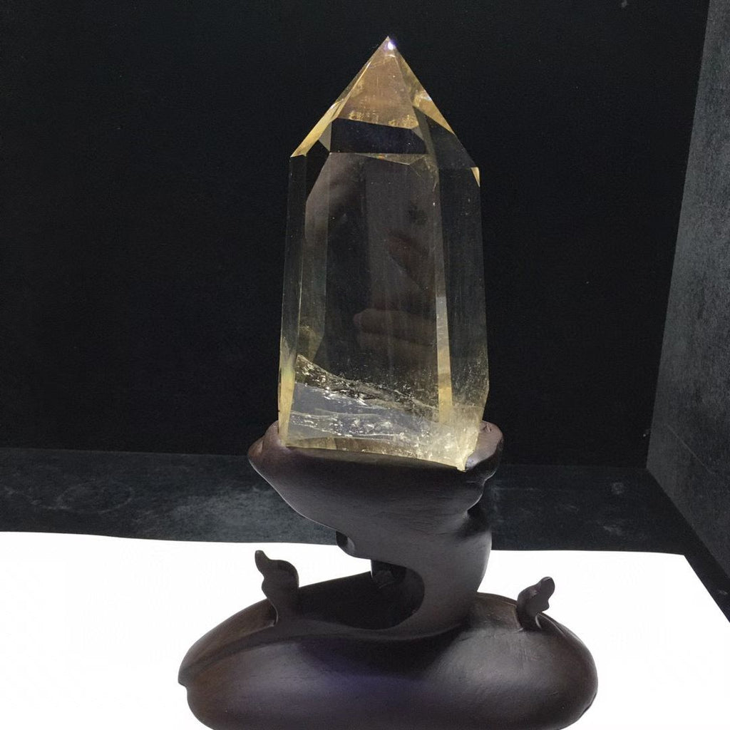 Premium Rare Natural Smoky Quartz Crystal Point - Naturally Formed Blue Feather (Angel's Wings) Inclusions