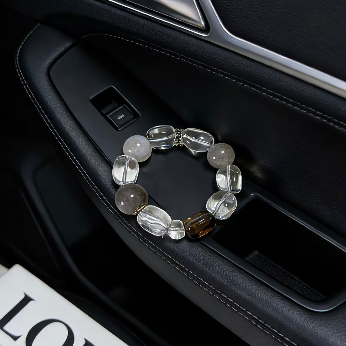High-end Exclusive Original Crystal Bracelet, Rare Boho Designer Energy Healing Jewelry, Luxury Gift for Her
