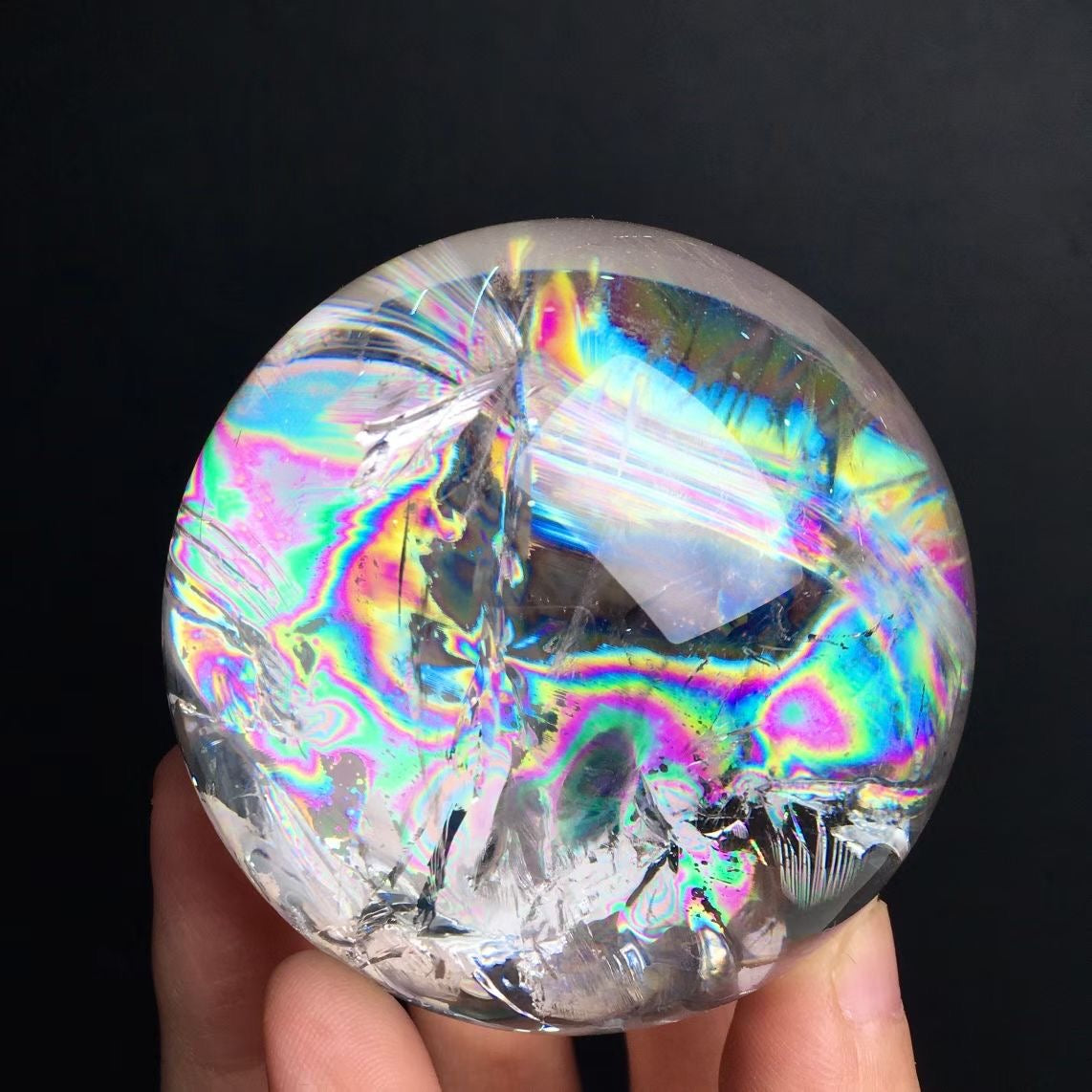 Natural White Crystal Explosive Color Sphere