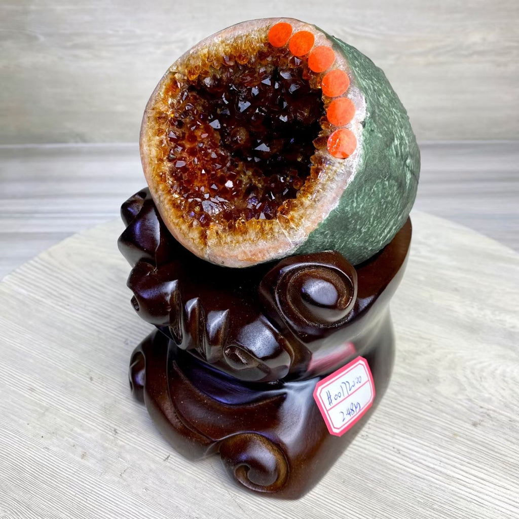 Uruguayan Money Bag Citrine Geode | Brazilian Natural Citrine Cave Decoration