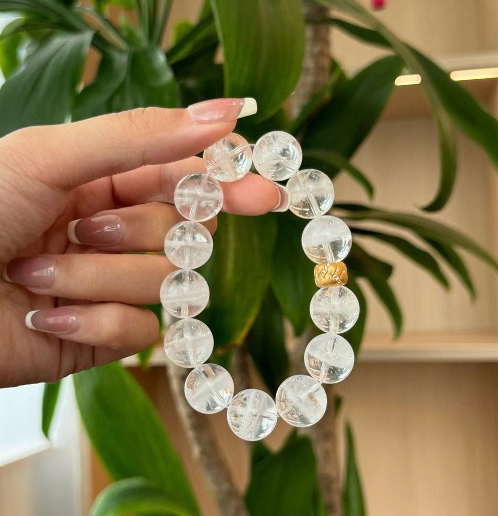 AAA Grade Layered White Phantom Crystal Jewelry - 925 Silver Gold-Plated Reiki Spiritual Healing Accessory