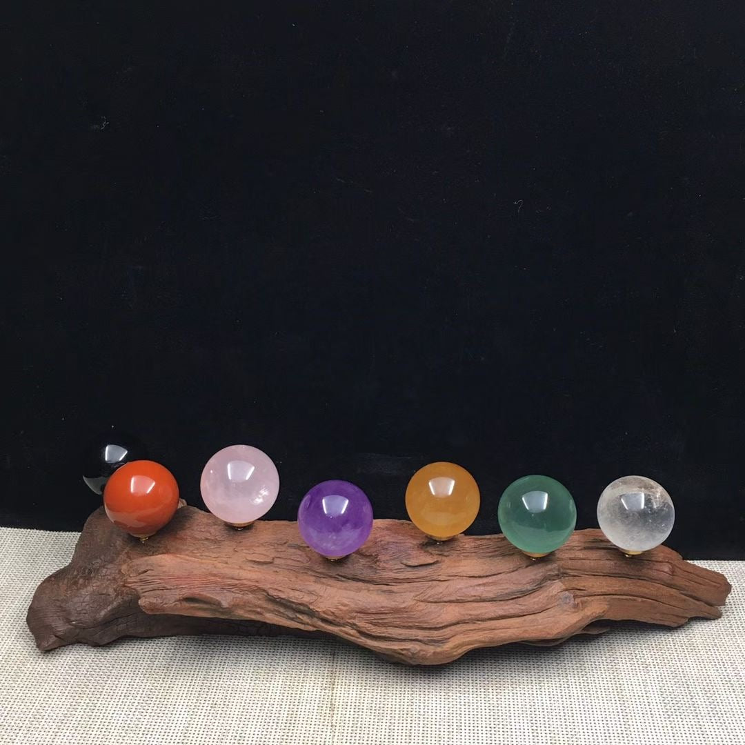 Natural Crystal Root Carving Seven-Star Array