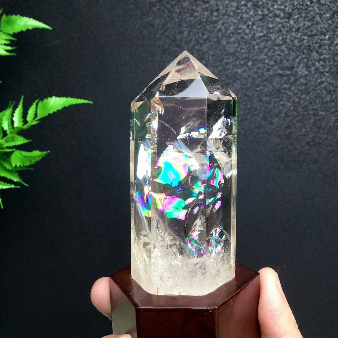 Premium Natural White Crystal Point Perfect Shape Feng Shui Healing Crystal Display Piece
