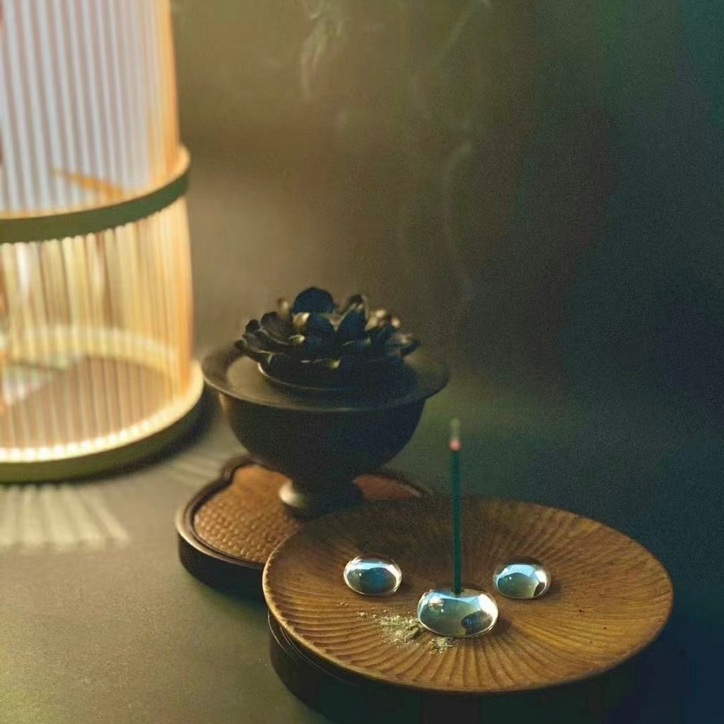 Natural White Crystal Dewdrop Incense Holder - Handmade Zen Meditation Accessory