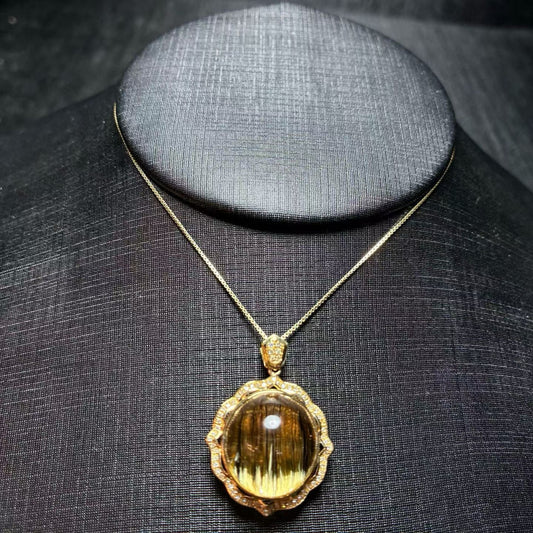 18K Gold · Premium Titanium Crystal Pendant