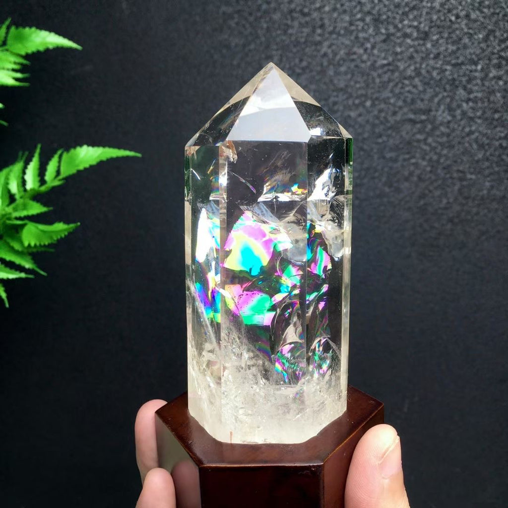 Premium Natural White Crystal Point Perfect Shape Feng Shui Healing Crystal Display Piece