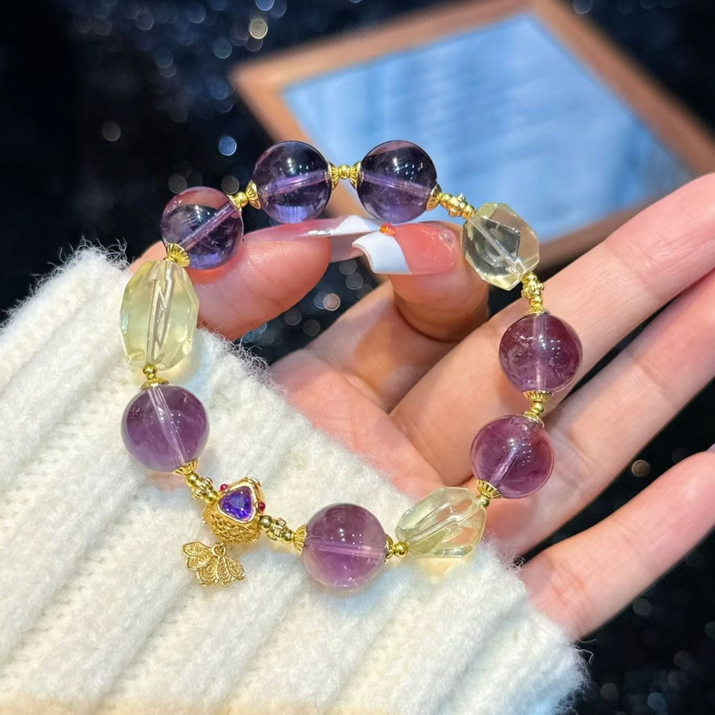 Amethyst & Citrine Arowana · Purple Qi Descends East