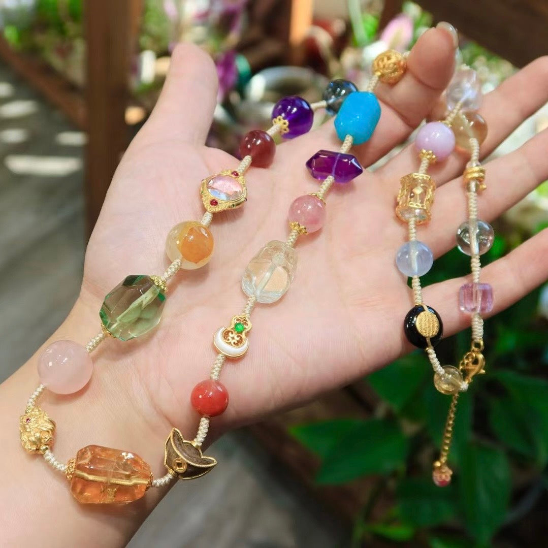 Premium Wealth-Attracting Rainbow Multi-Gem Necklace-Bonus Fortune-Transforming Healing Necklace for Women