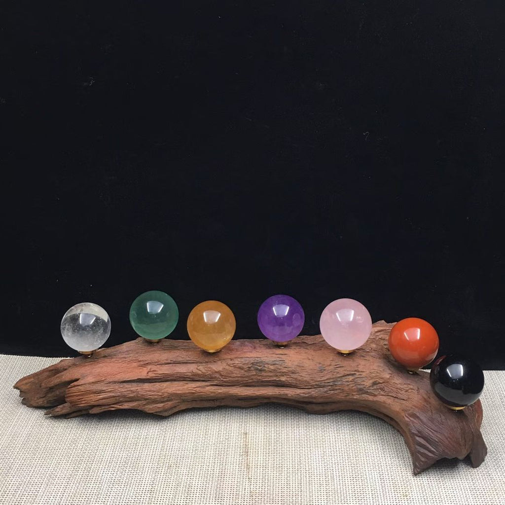 Natural Crystal Root Carving Seven-Star Array