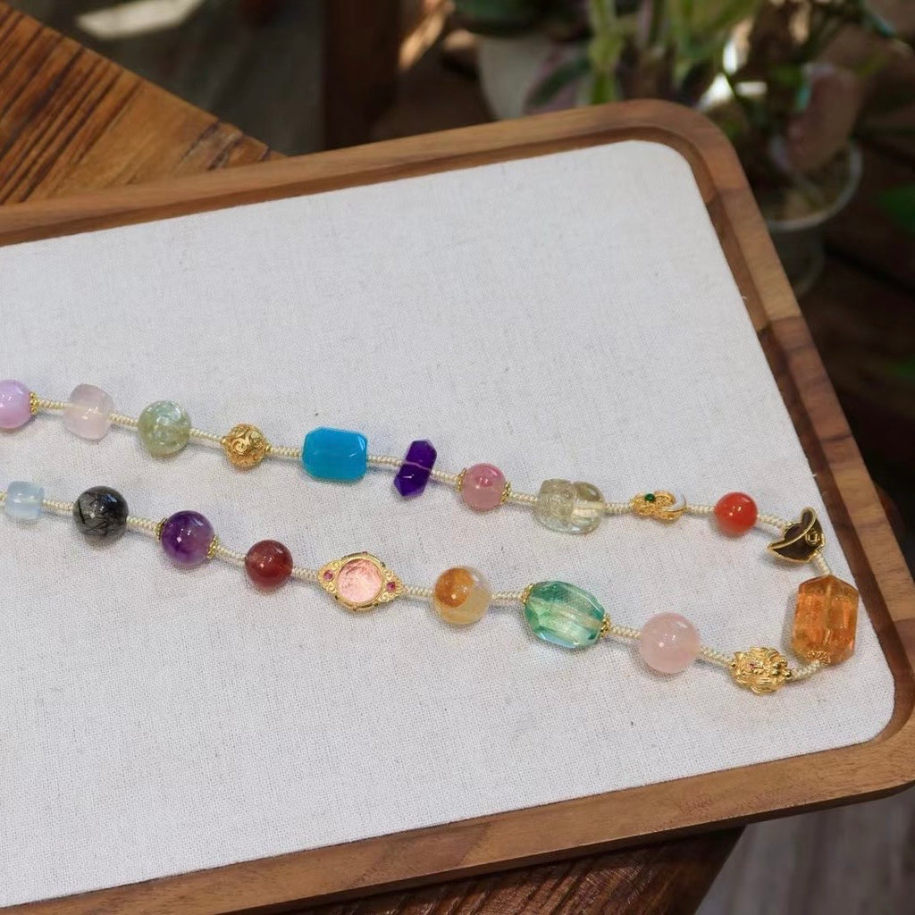 Premium Wealth-Attracting Rainbow Multi-Gem Necklace-Bonus Fortune-Transforming Healing Necklace for Women