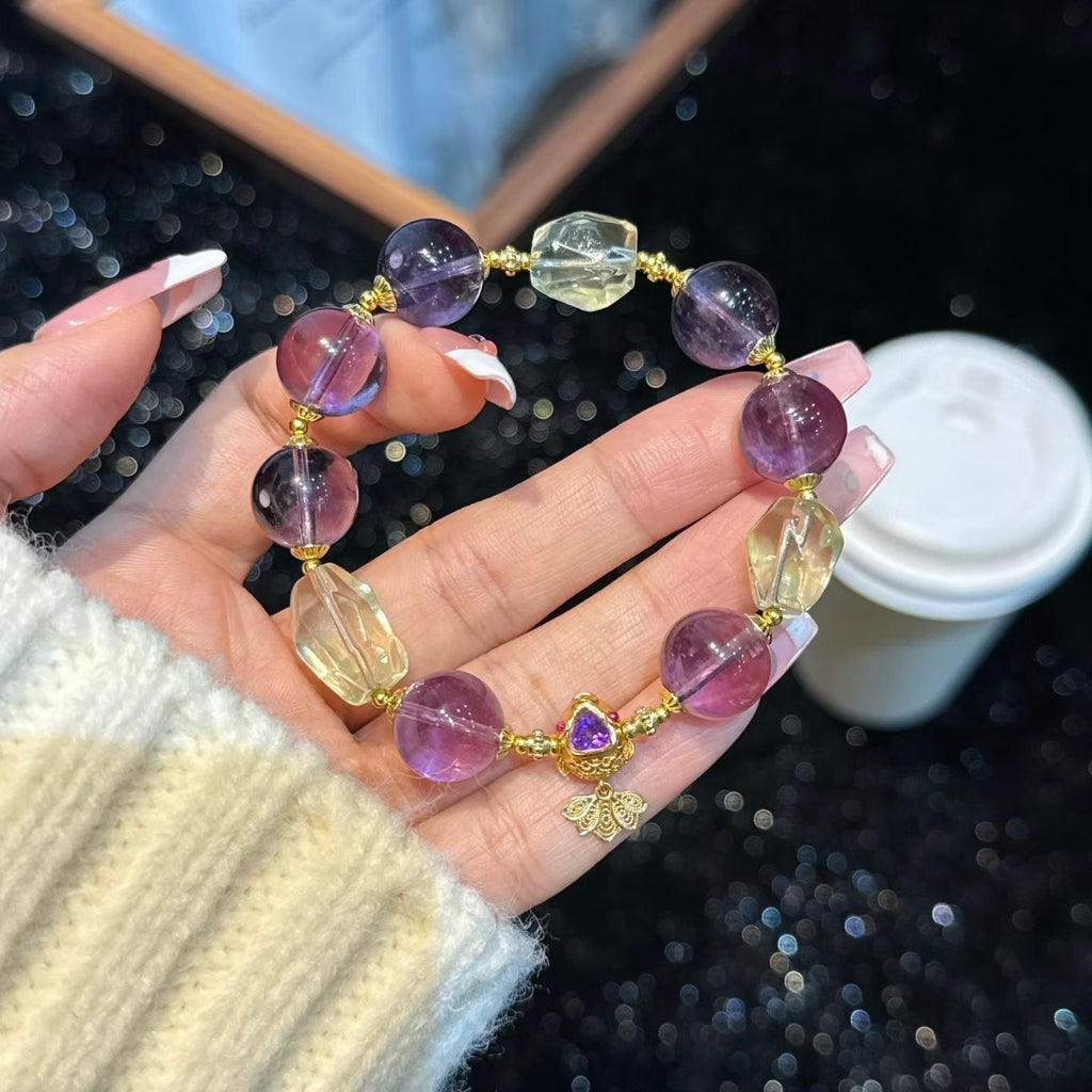 Amethyst & Citrine Arowana · Purple Qi Descends East