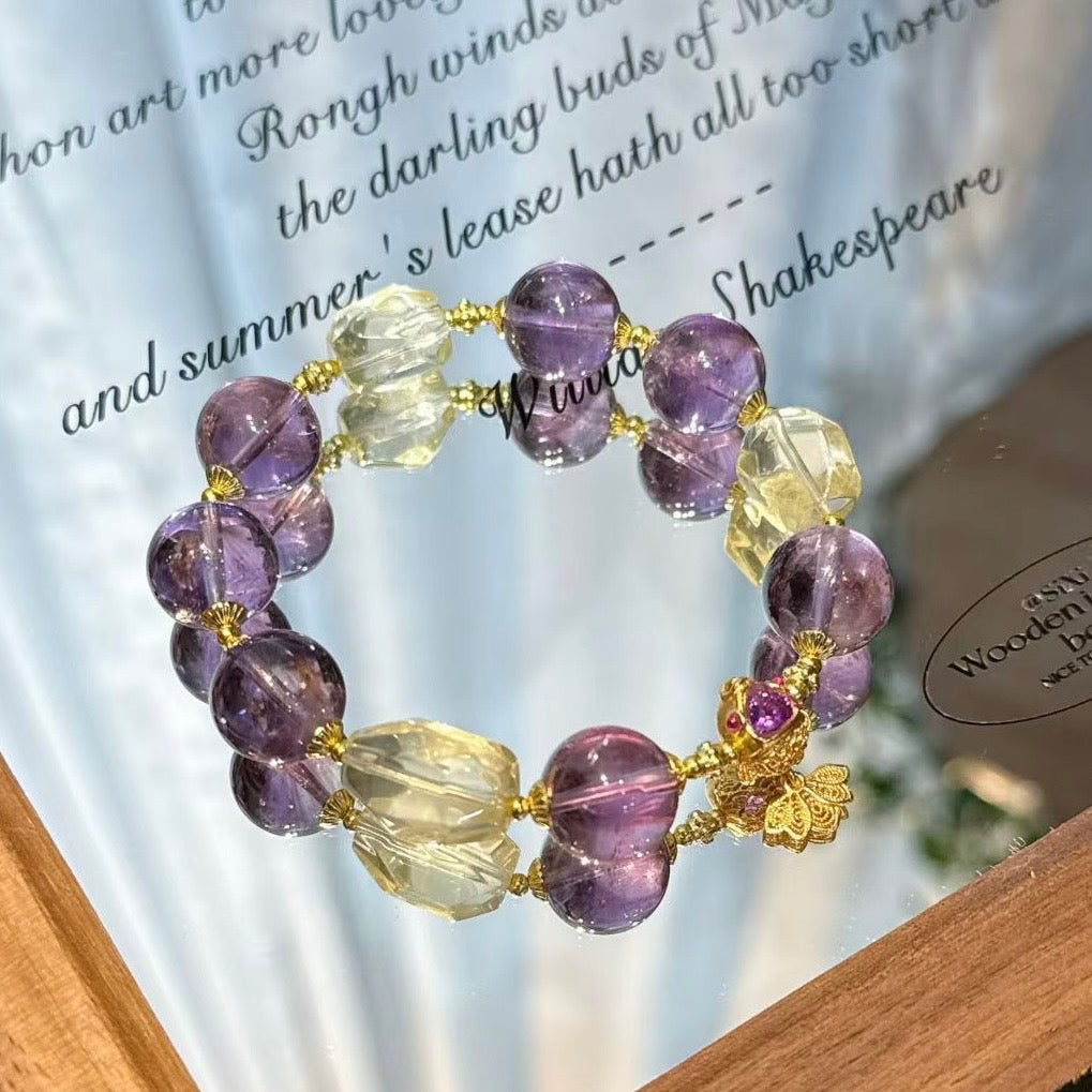 Amethyst & Citrine Arowana · Purple Qi Descends East