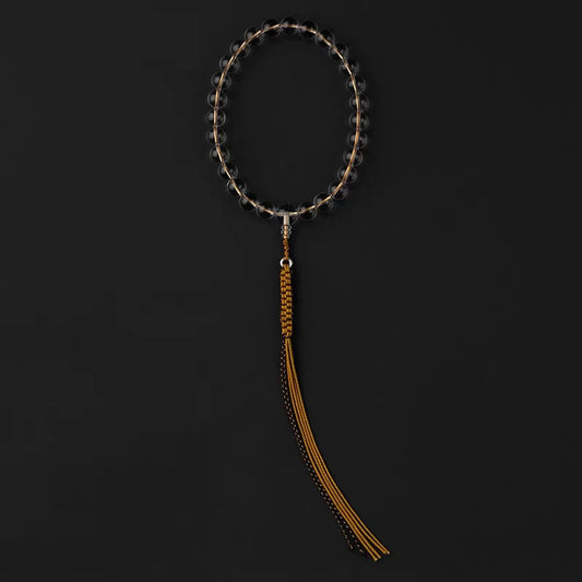 Natural clear quartz handheld mala beads for meditation and mindfulness