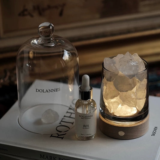 Ten curated botanical fragrance options for the crystal aromatherapy diffuser.