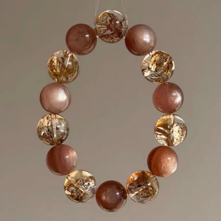 Close-up texture shot showcasing the authentic silk-like sheen and natural pink-purple hues of SeekEven's premium lepidolite crystal beads.