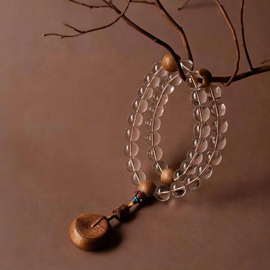 Minimalist Natural Crystal Bracelet, Spiritual Healing Energy Beaded Jewelry, Trendy Gift for Her Spiritual Energy Boho Minimalist  Luxury Minimalist Spiritual Bracelet Healing Energy Ritual Tool, Luxury Tiger Eye & Clear Quartz Spiritual Bracelet Top grade prayer beads